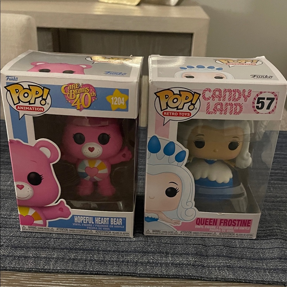 Funko Pop! Hopeful Heart Bear and Queen Frostine Figures - Pink and Blue